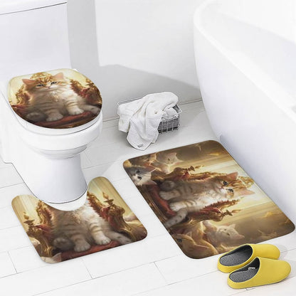 Shower Curtain Set with 3 Rugs