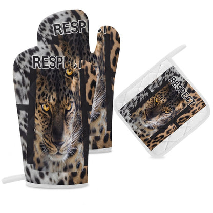 Oven Mitts & Pot Holder Set of 3 (Multi-image Splicing)