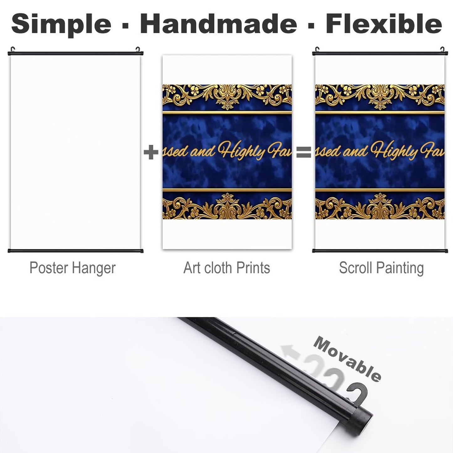 Canvas Hanging Poster with Scrolls-16"x24"/ 40x60cm