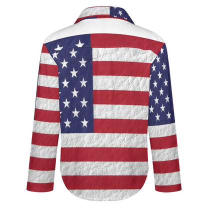 AMERICA Women's Irregular Hem Shirt-*SMALL-8XL