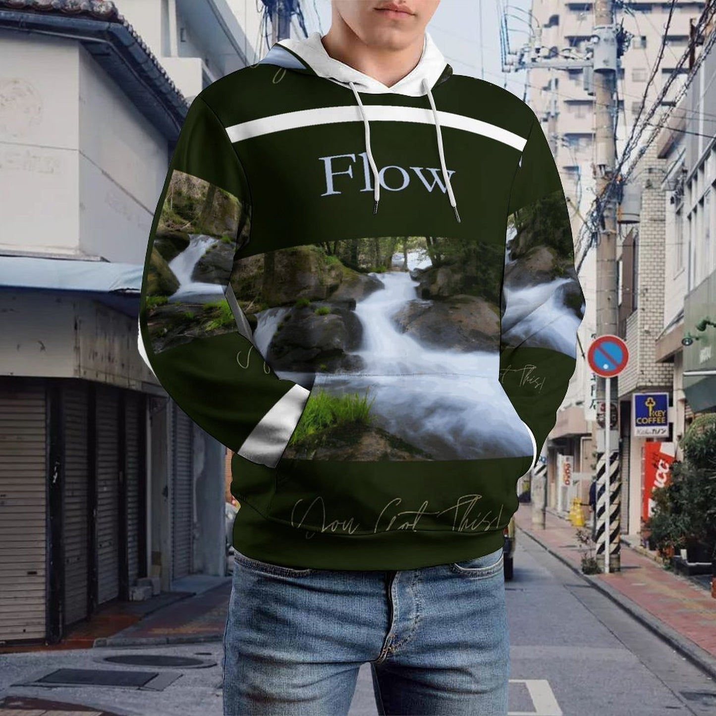 230gsm Men's Personalized Hoodie with Double-layer Cap (All-Over Printing)