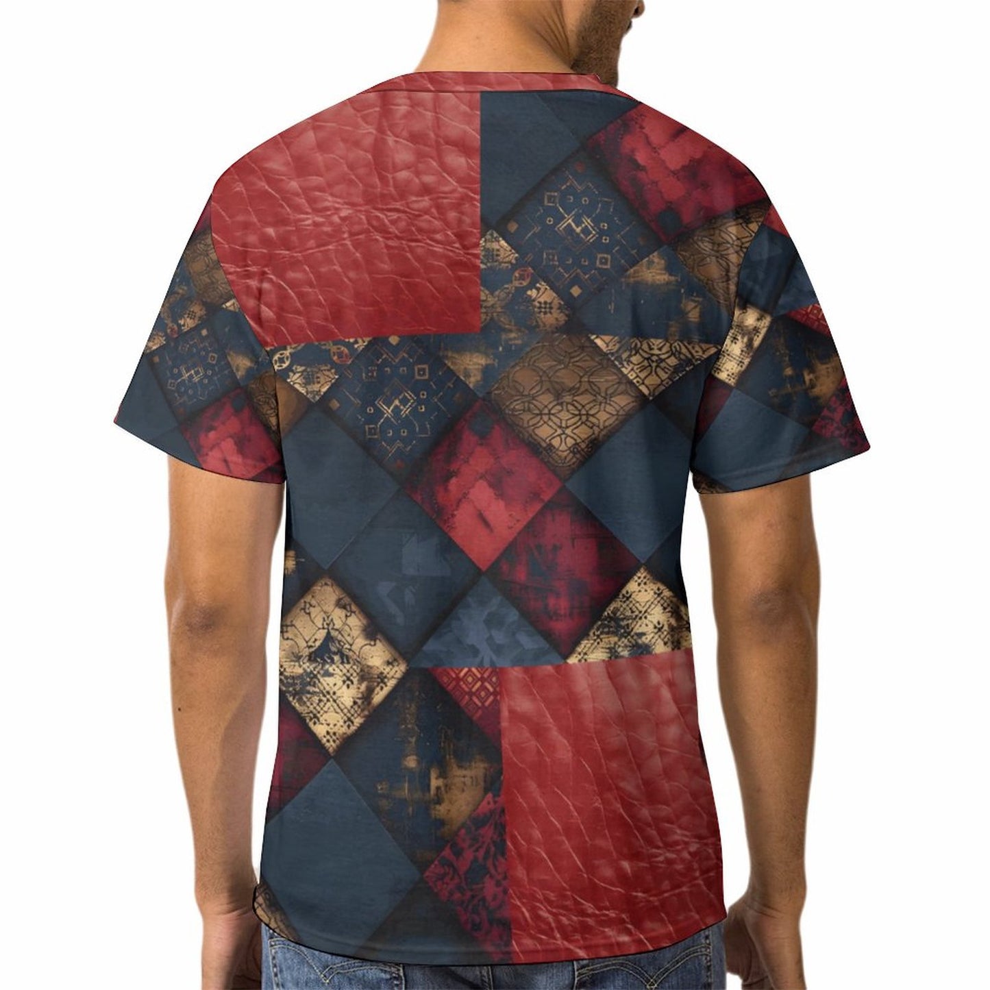 TRIANGLES & LEATHER Men's T-Shirt Short Sleeve-SMALL-3XL