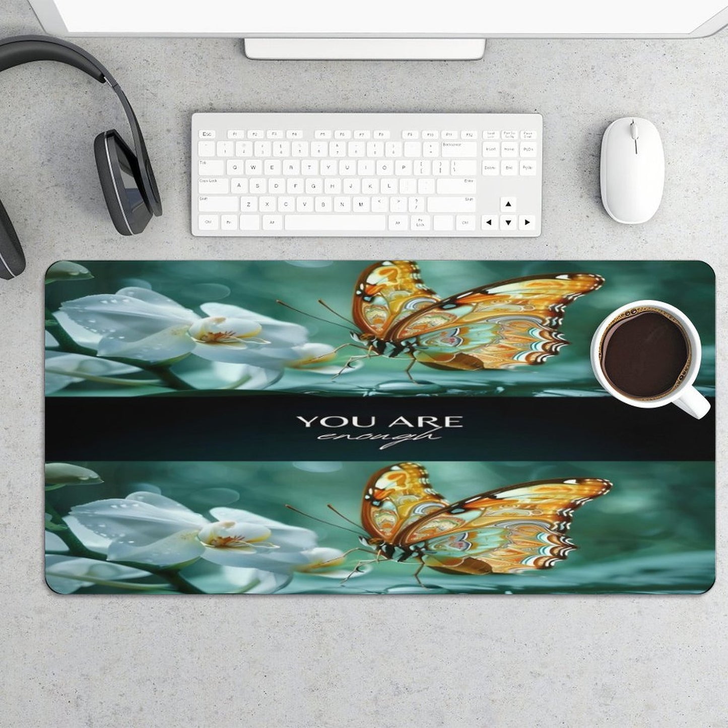 Large Desk Pad Protector without Stitched Edges-12''×24''/ 30x60cm-YOU ARE ENOUGH