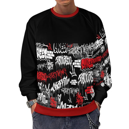 280gsm Men's Crewneck Sweatshirt Raglan A27H (All-Over Printing)