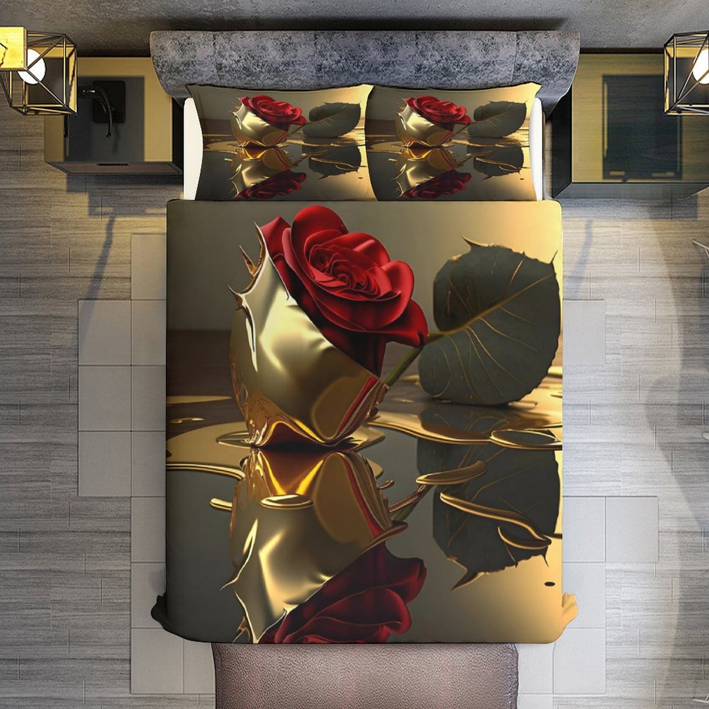 3-Piece Bedding Set-102"x90"/ 259x229cm (Dual-sided Printing)