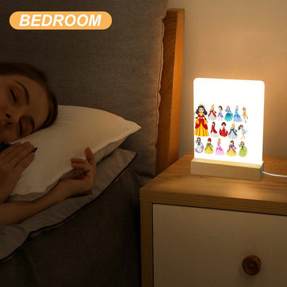 Acrylic Night Light with Wooden Base
