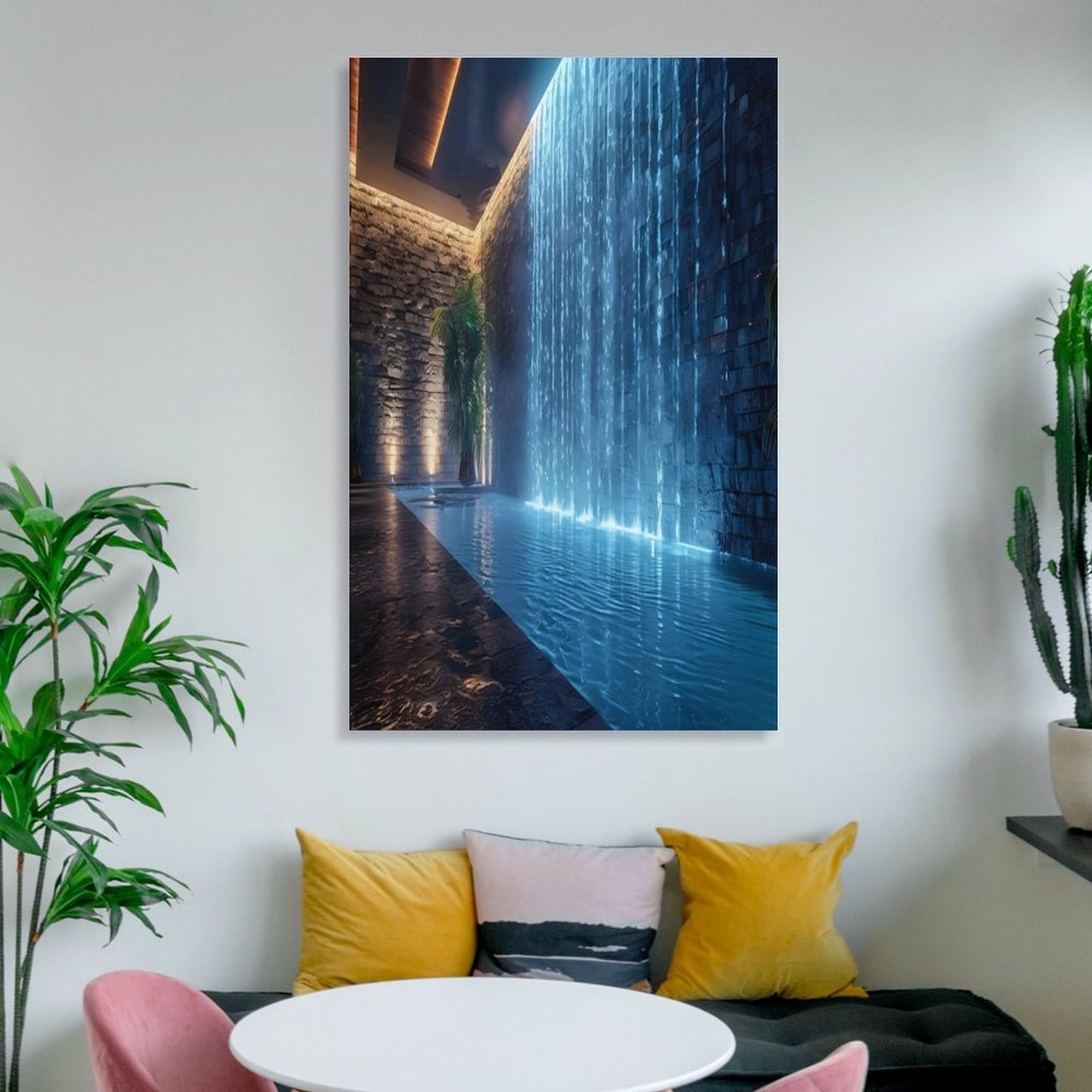 WALL WATERFALL Unframed Art Canvas (Vertical 2:3)-8x12 inch (smaller one)