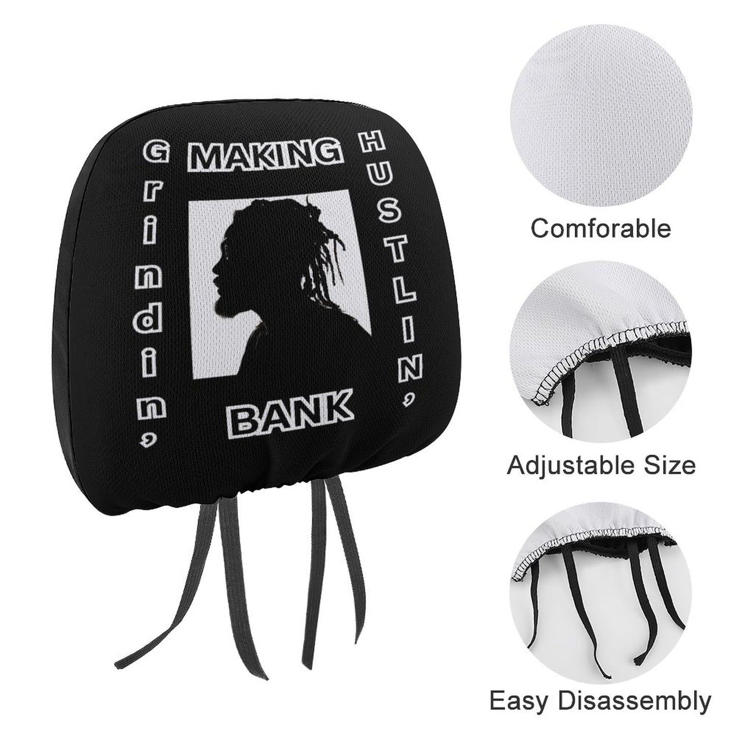 Custom Car Headrest Covers-MAKING BANK