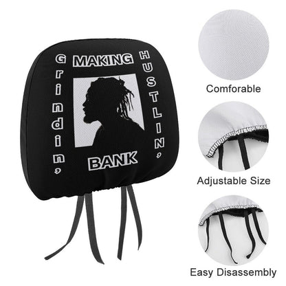 Custom Car Headrest Covers-MAKING BANK