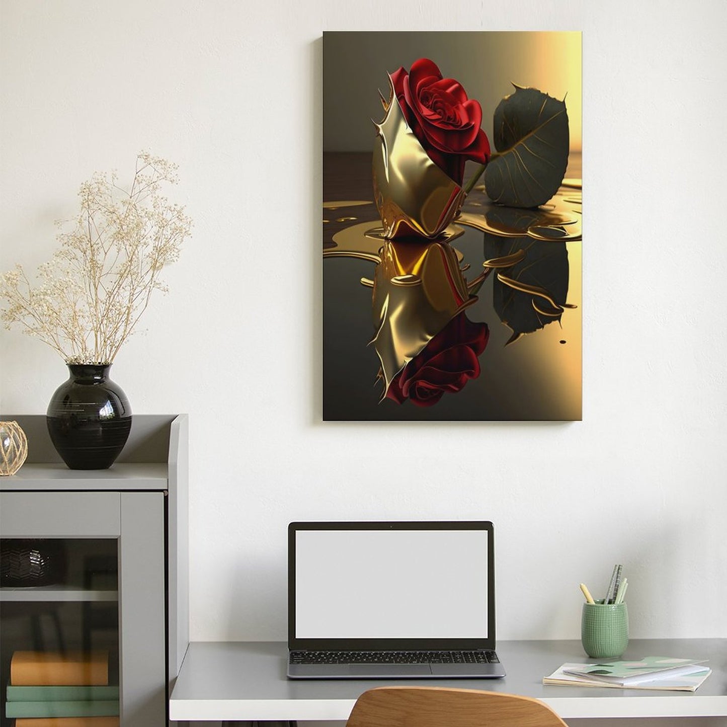 Modern Framed Canvas Wall Art Print–Large Wooden Frame for Living Room