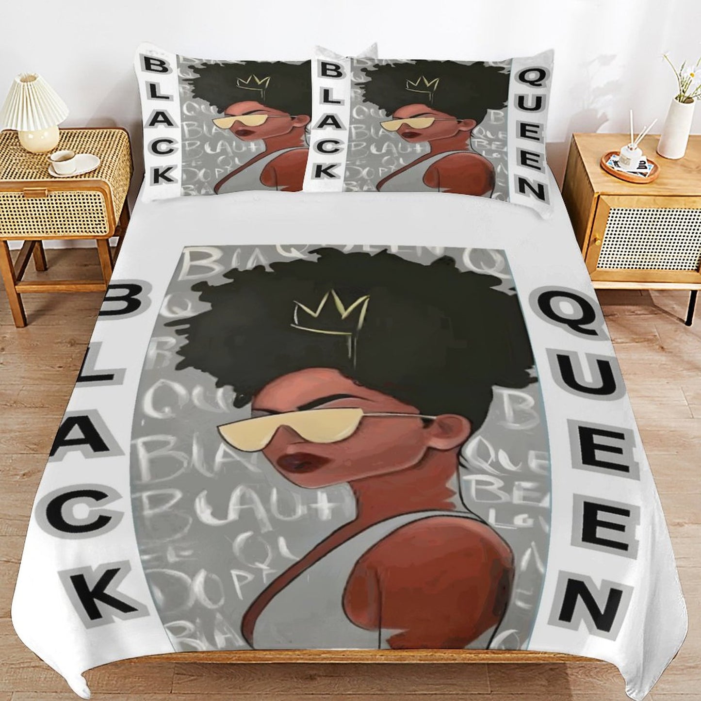 3-Piece Bedding Set-102"x90"/ 259x229cm (Dual-sided Printing)