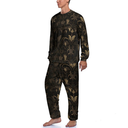 BLACK & GOLD ACCENT Men's Loungewear Set-SMALL-2XL