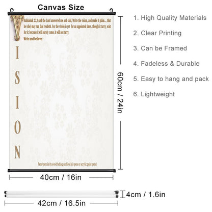 Canvas Hanging Poster with Scrolls-16"x24"/ 40x60cm