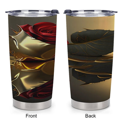 ROSE IN GOLD Car Travel Coffee Mug with Lid