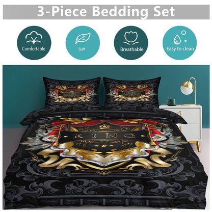 3-Piece Bedding Set-90"x90"/ 229x229cm (Dual-sided Printing)