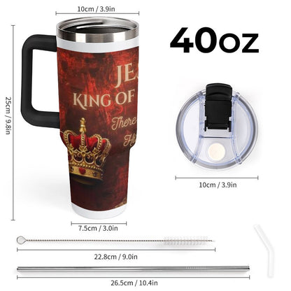 40oz Insulated Tumbler with Handle and Straw