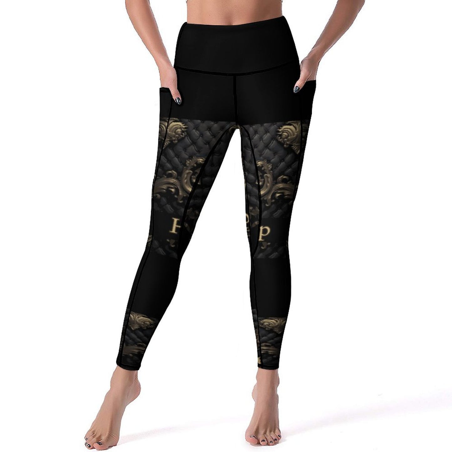 Custom Printed Yoga Pants with 2 Pockets CE003 (All-Over Printing)