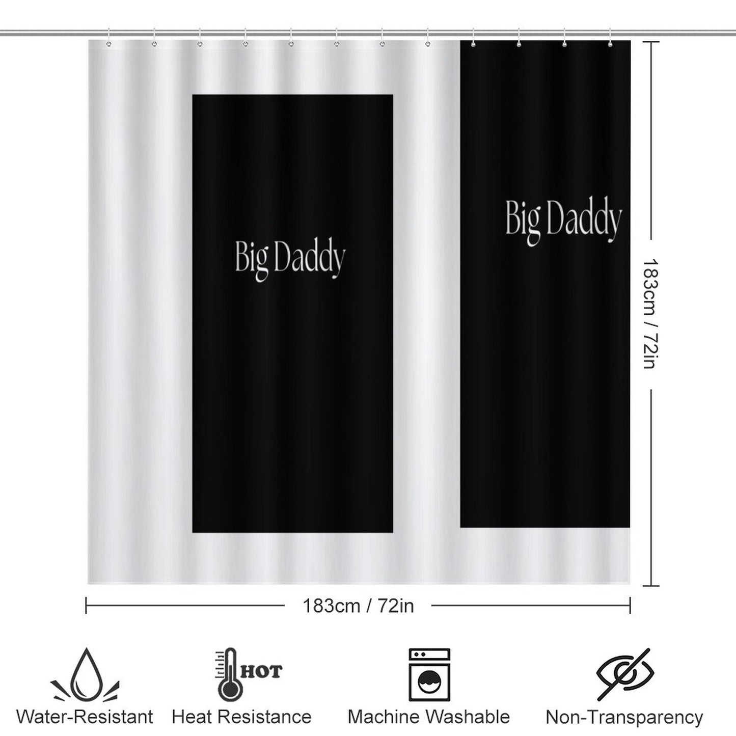 Shower Curtain Set with 3 Rugs