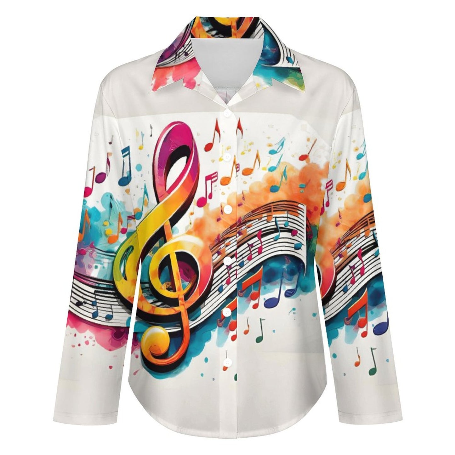 MUSIC GRAFFITI Women's Irregular Shirt-*SMALL-8XL