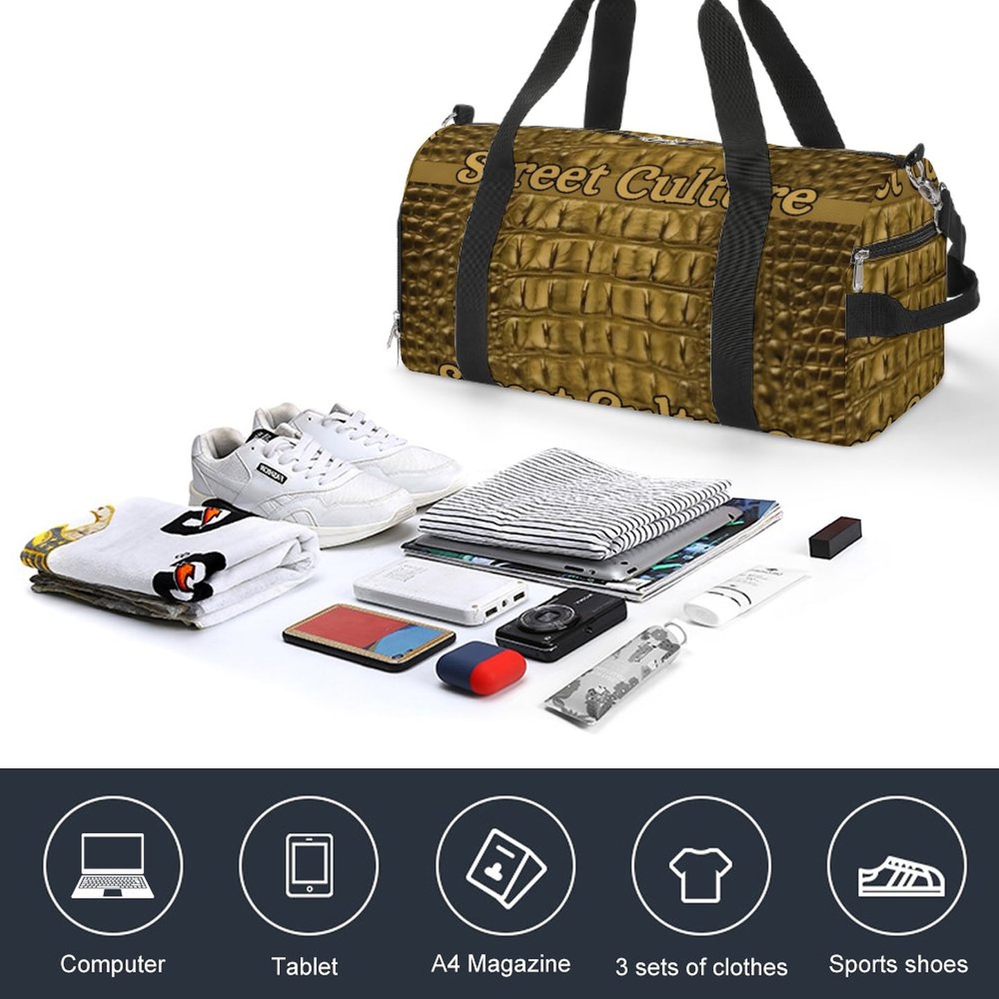 STREET CULTURE Alligator GYM/TRAVEL Bag-large capacity