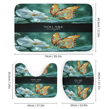 Shower Curtain Set with 3 Rugs-YOU ARE ENOUGH