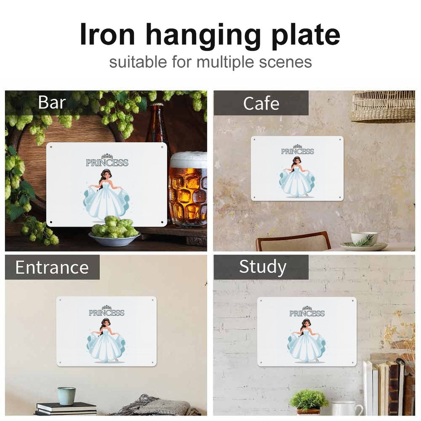 Horizontal Personalized Metal Wall Art Tin Sign-5.5"x7.9"/14x20cm