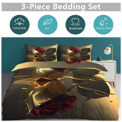 3-Piece Bedding Set-86"×70"/ 218×177cm (Dual-sideded Printing)