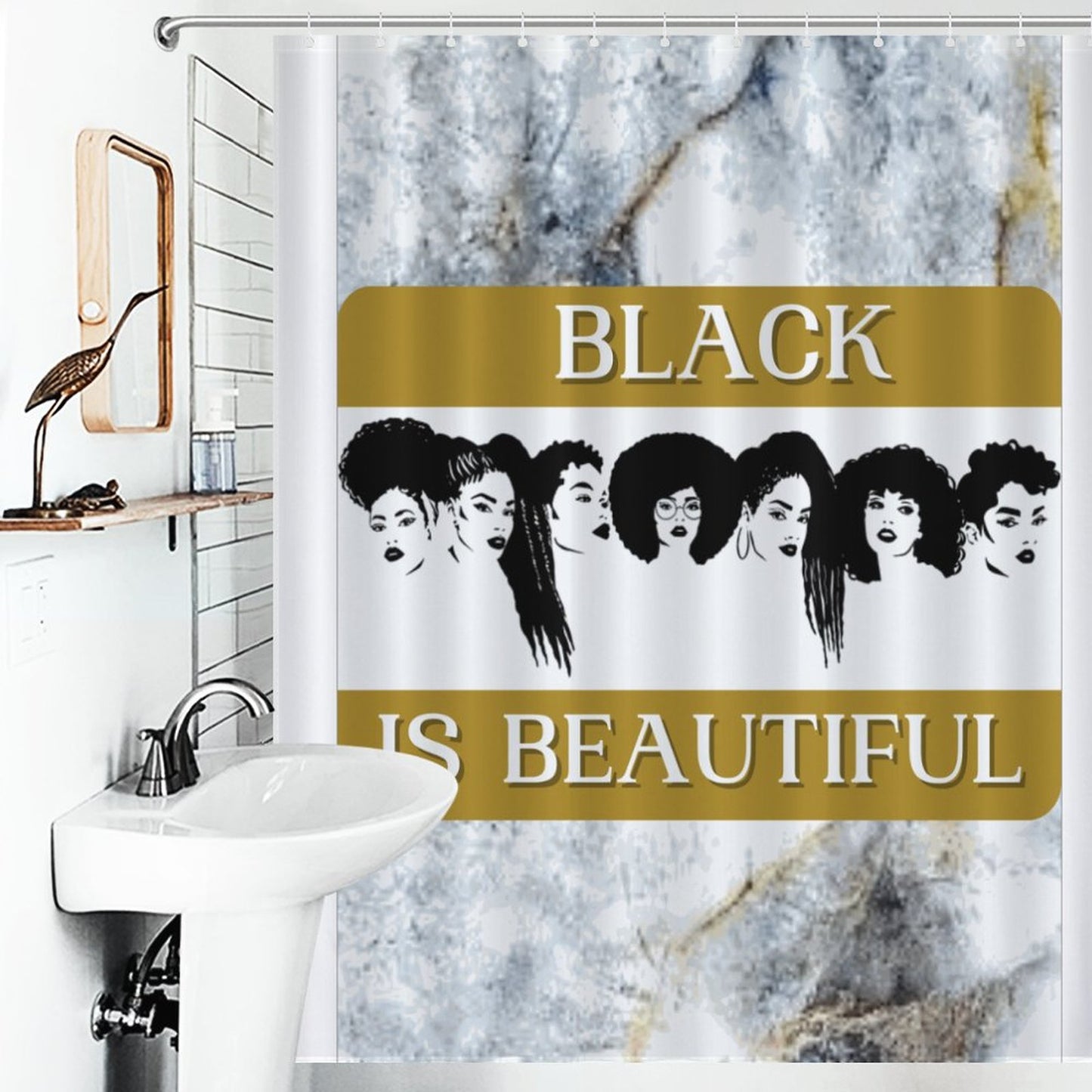 Flower Shower Curtain-66x72Inch (168x183cm)