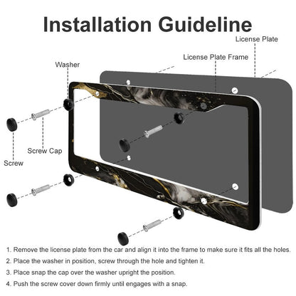 License Plate Frames with 4 Round Holes (1 Pair)