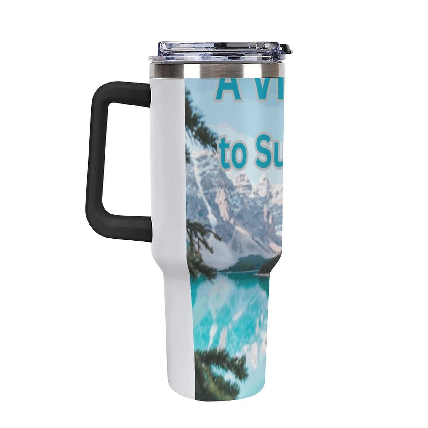 40oz Insulated Tumbler with Handle and Straw