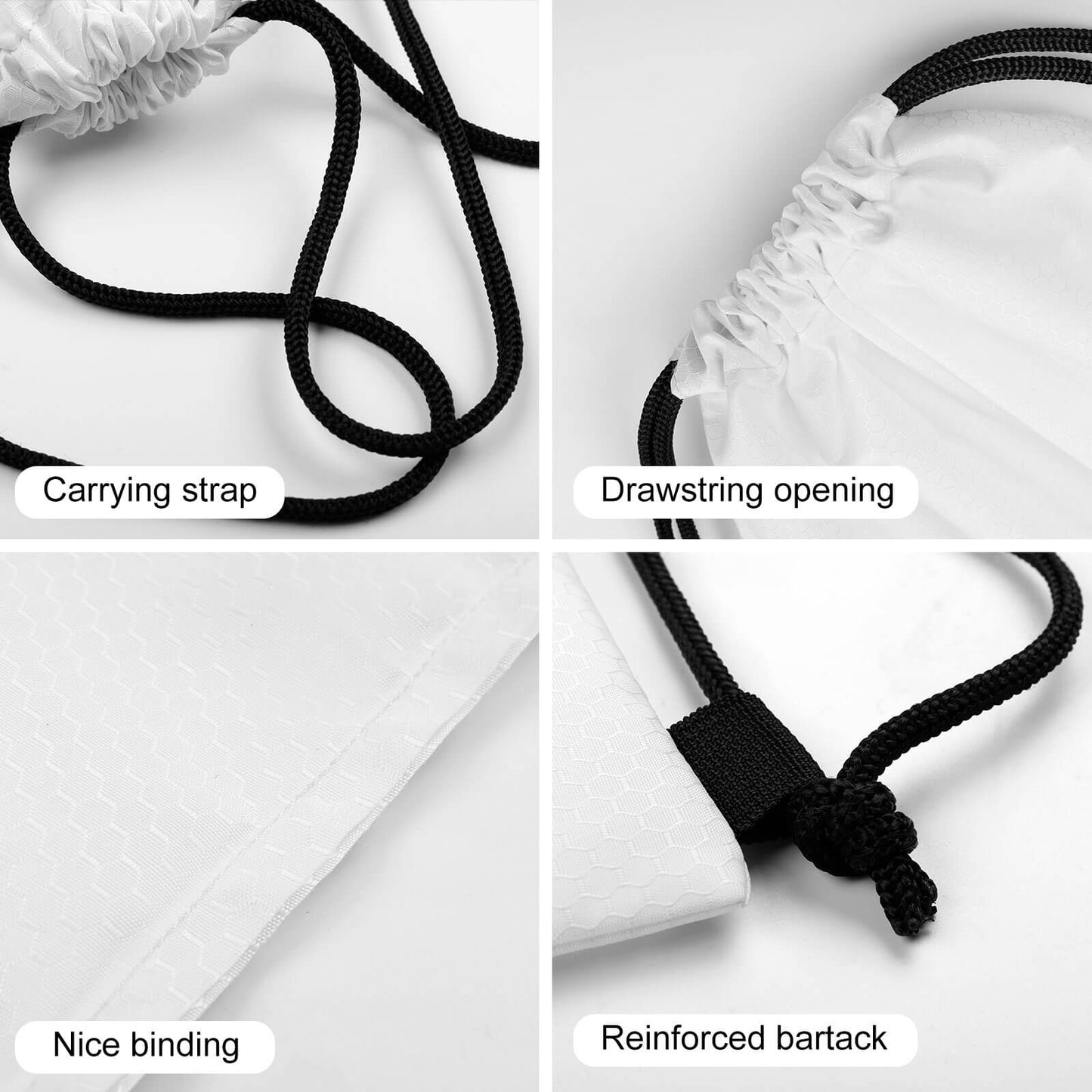 Custom Drawstring Bags with Waffle Cloth Designs