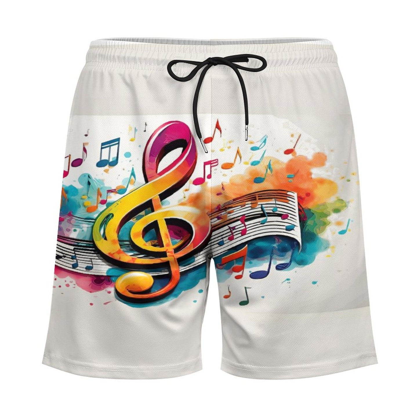 MUSIC GRAFFITI Men's Beach/GYM Shorts with 4 Pockets-SMALL-3XL