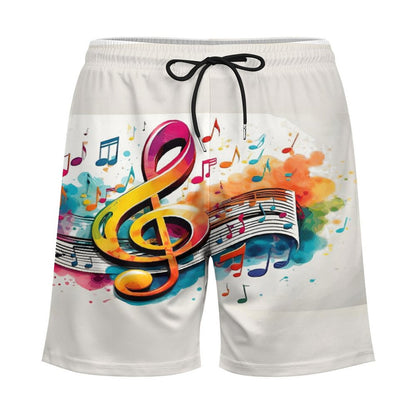 MUSIC GRAFFITI Men's Beach/GYM Shorts with 4 Pockets-SMALL-3XL