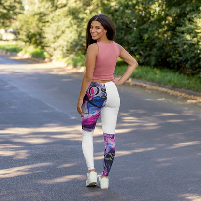 CHAOS SQUARES Women's Casual Spandex Leggings (white)-*XS-2XL