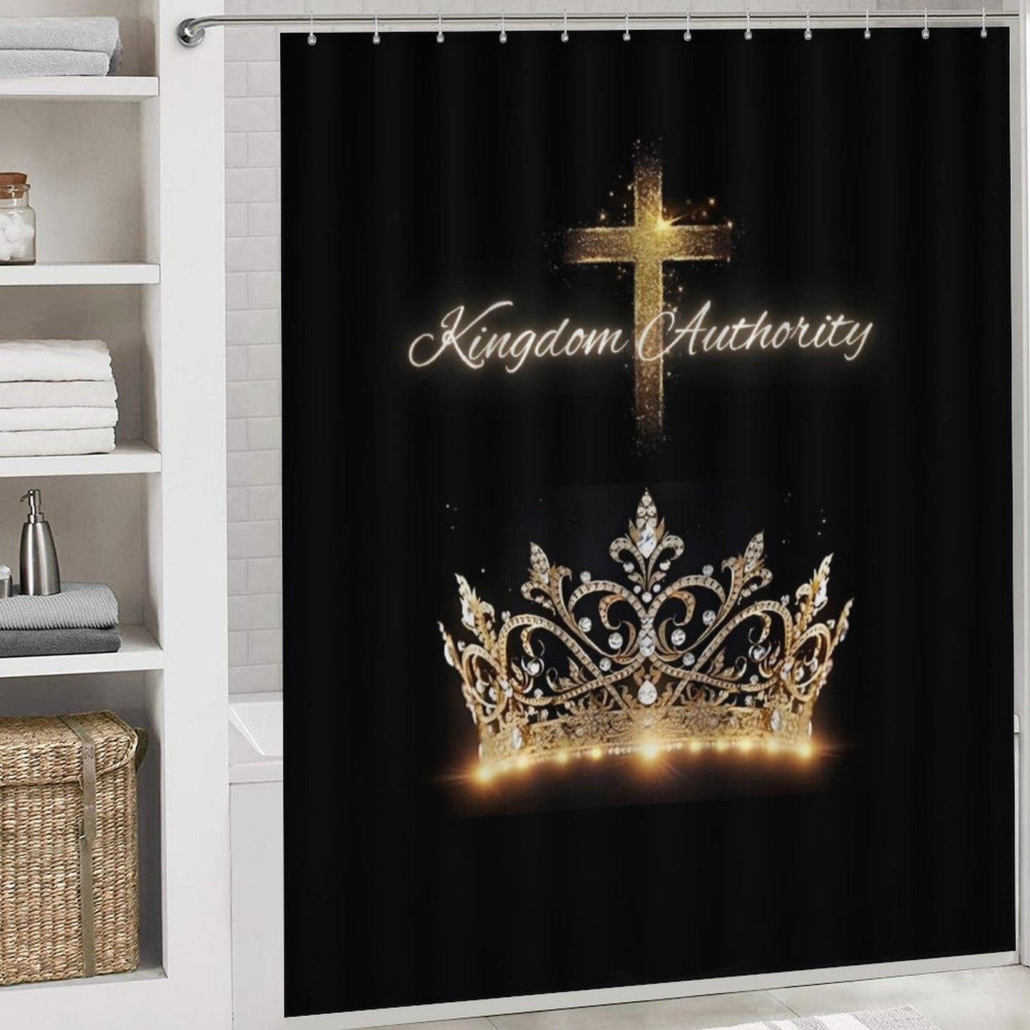 Shower Curtain Set with 3 Rugs