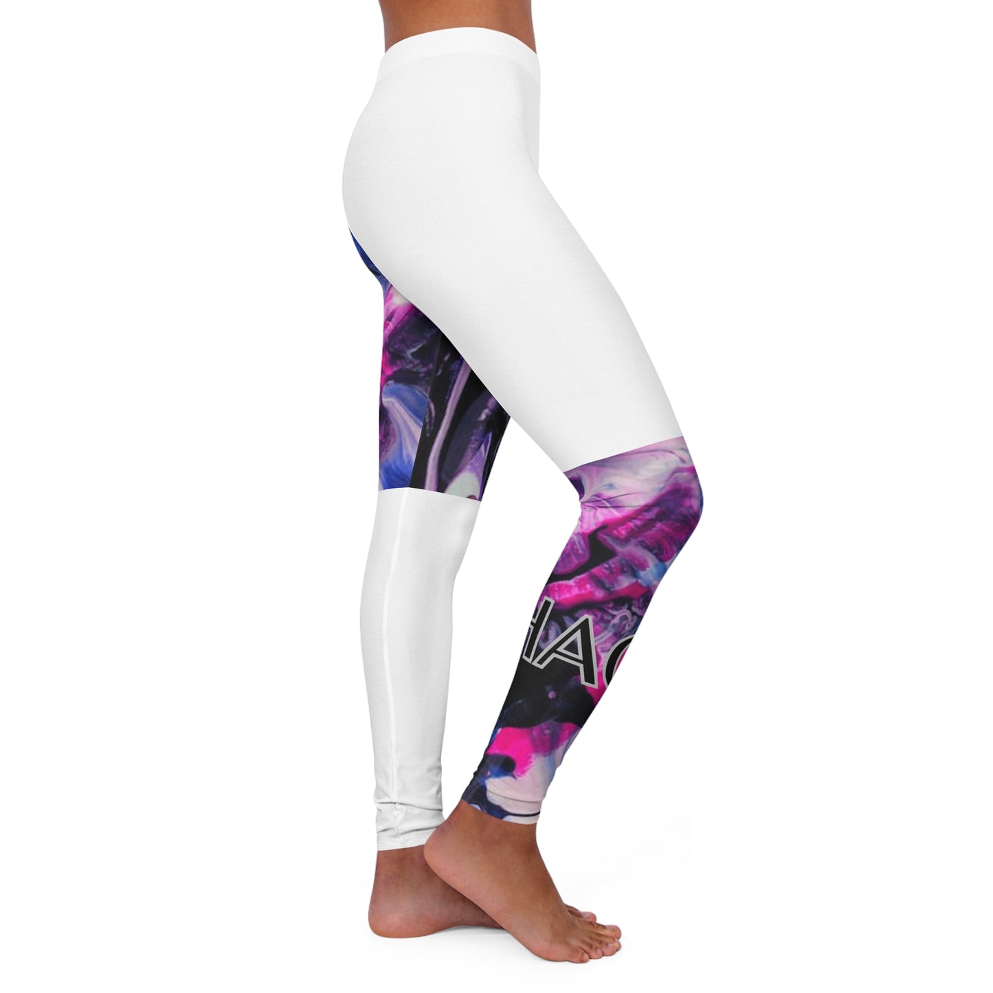 CHAOS SQUARES Women's Casual Spandex Leggings (white)-*XS-2XL