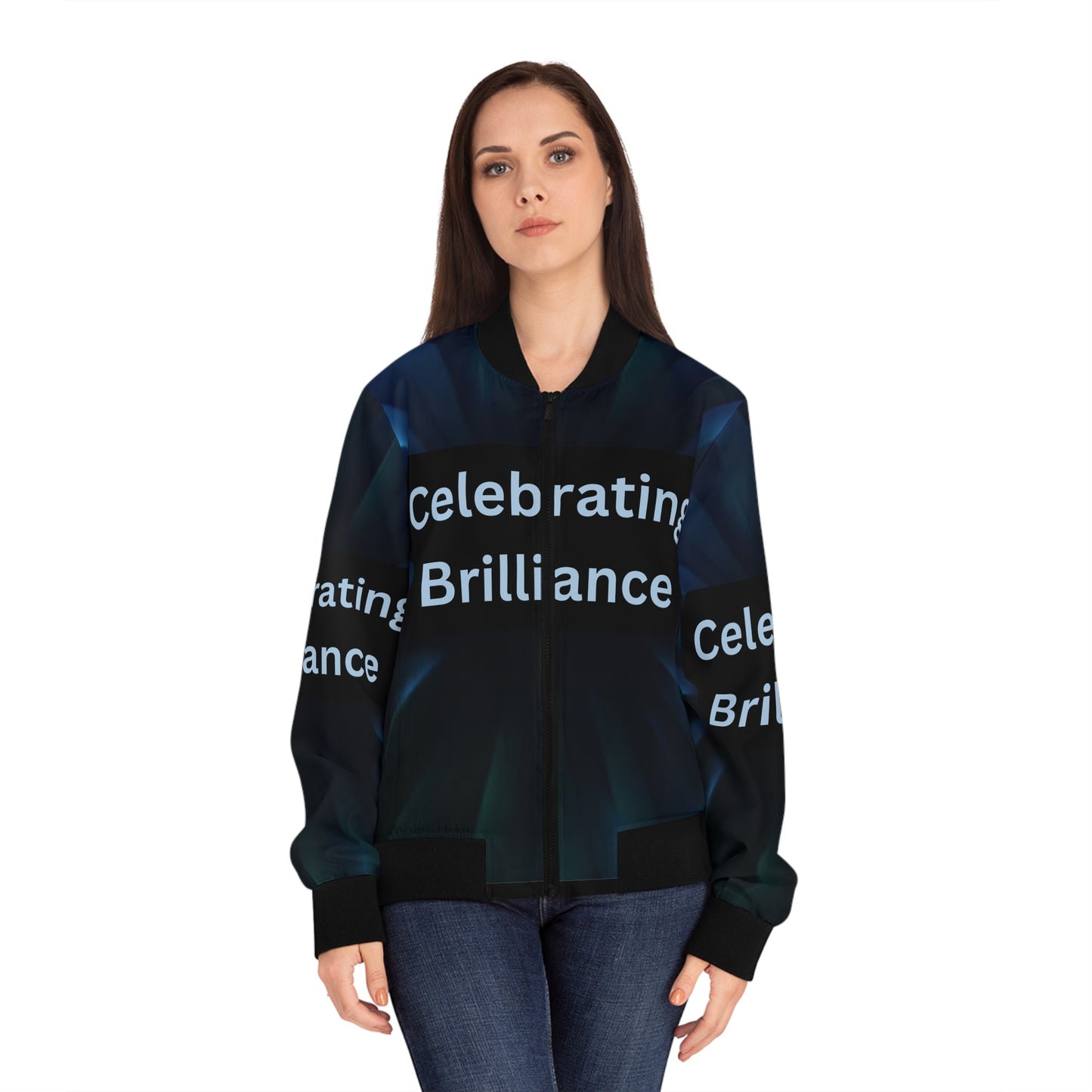 CELEBRATING BRILLIANCE Women's Bomber Jacket (SMALL-2XL) (for groups or events)