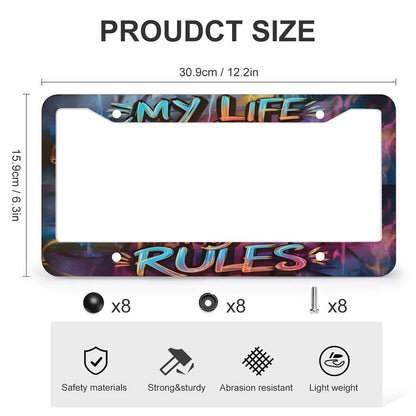 License Plate Frames with 4 Round Holes (1 Pair)