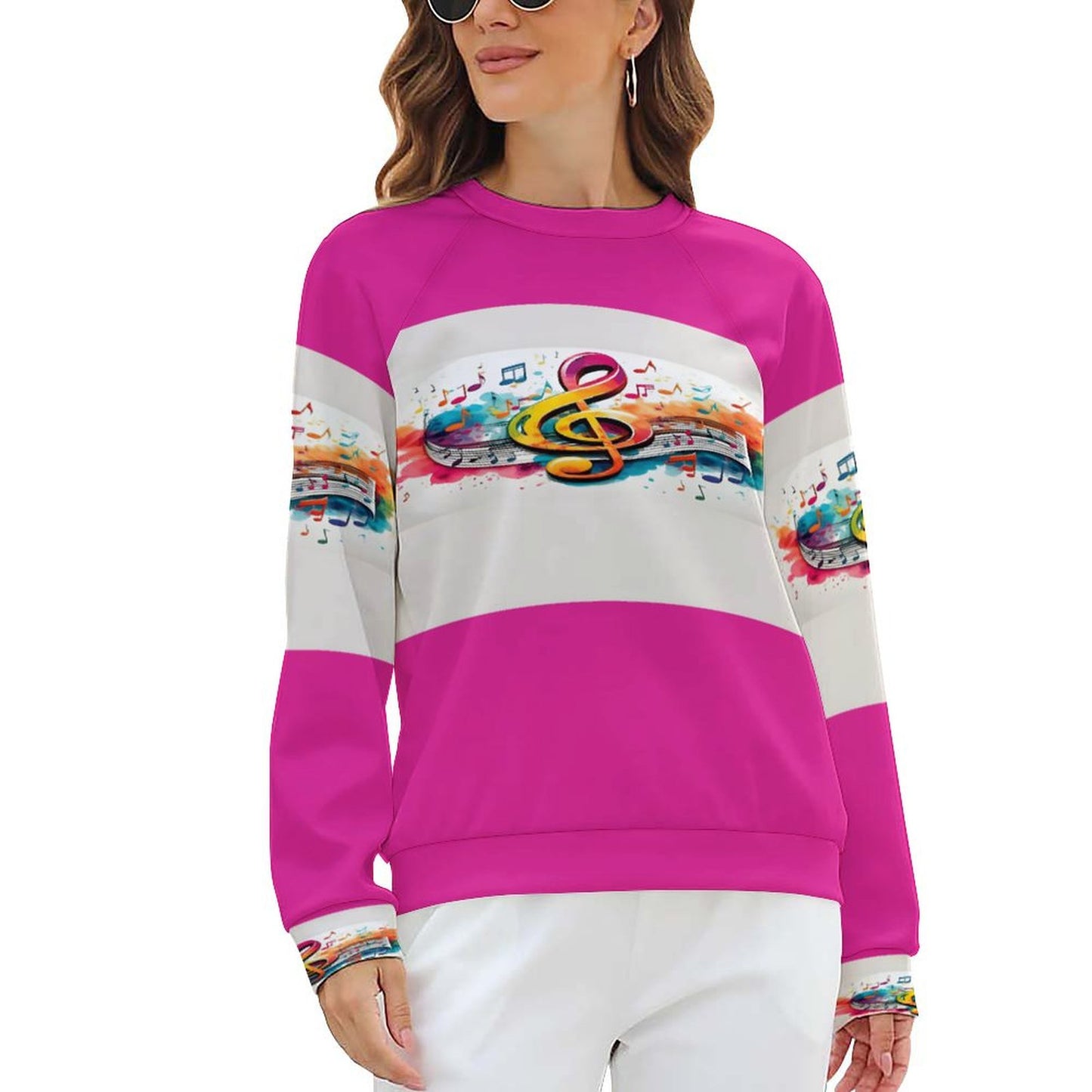 MUSIC GRAFFITI Raglan Sweatshirt-SMALL-3XL