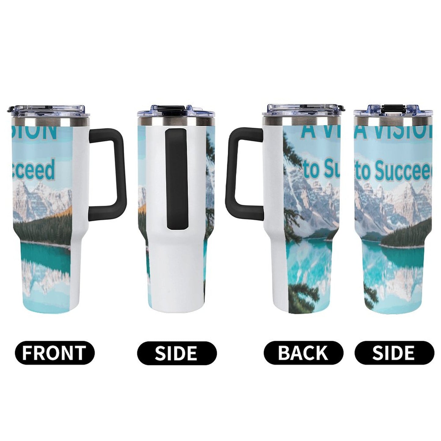 40oz Insulated Tumbler with Handle and Straw