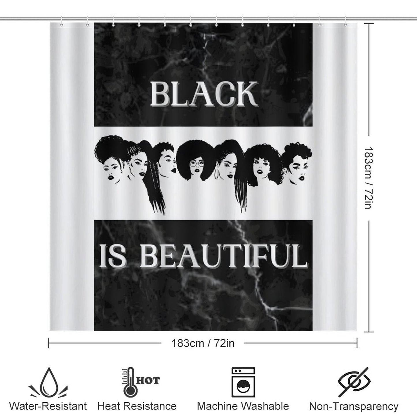 Shower Curtain Set with 3 Rugs