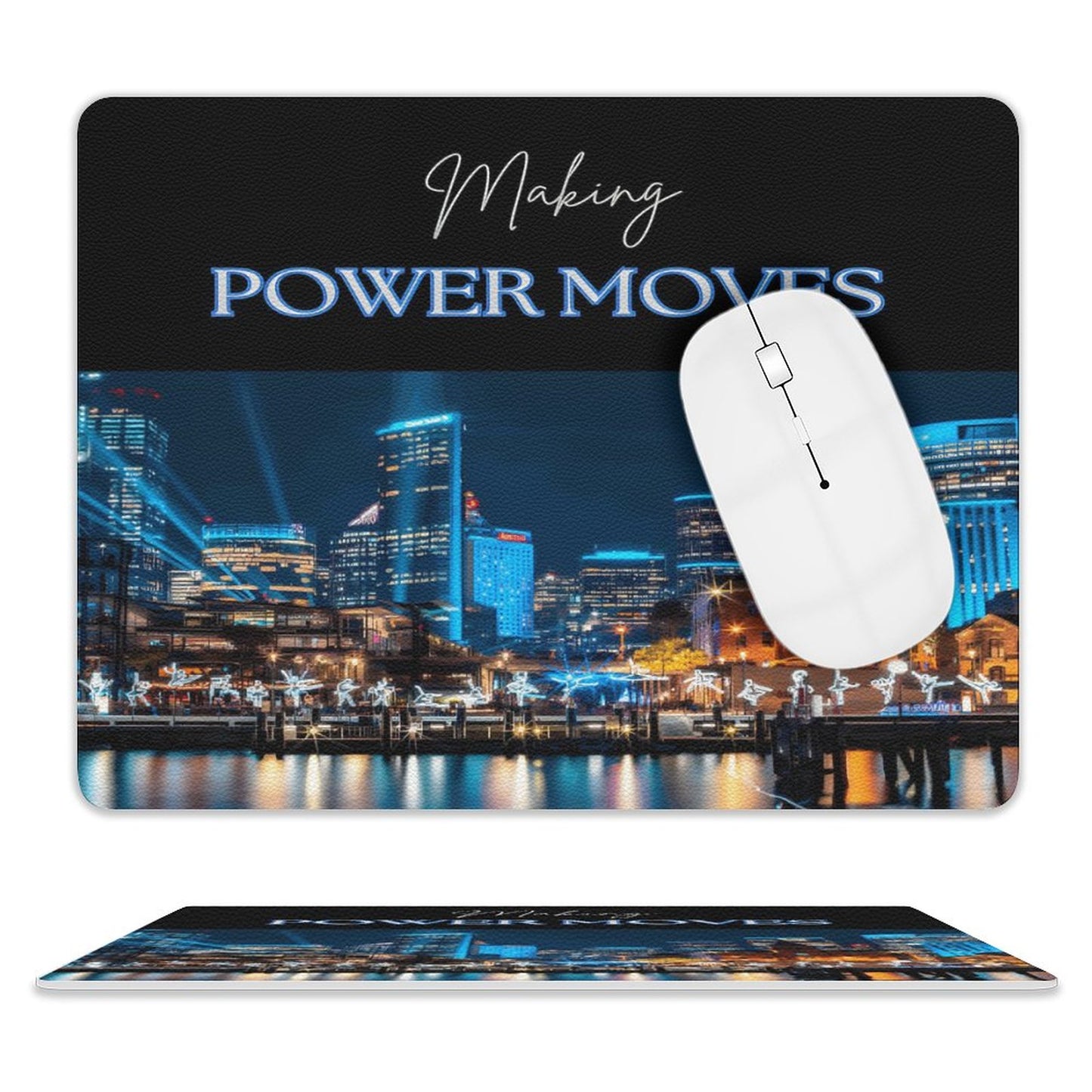 MAKING POWER MOVES PU Leather Mouse Pad
