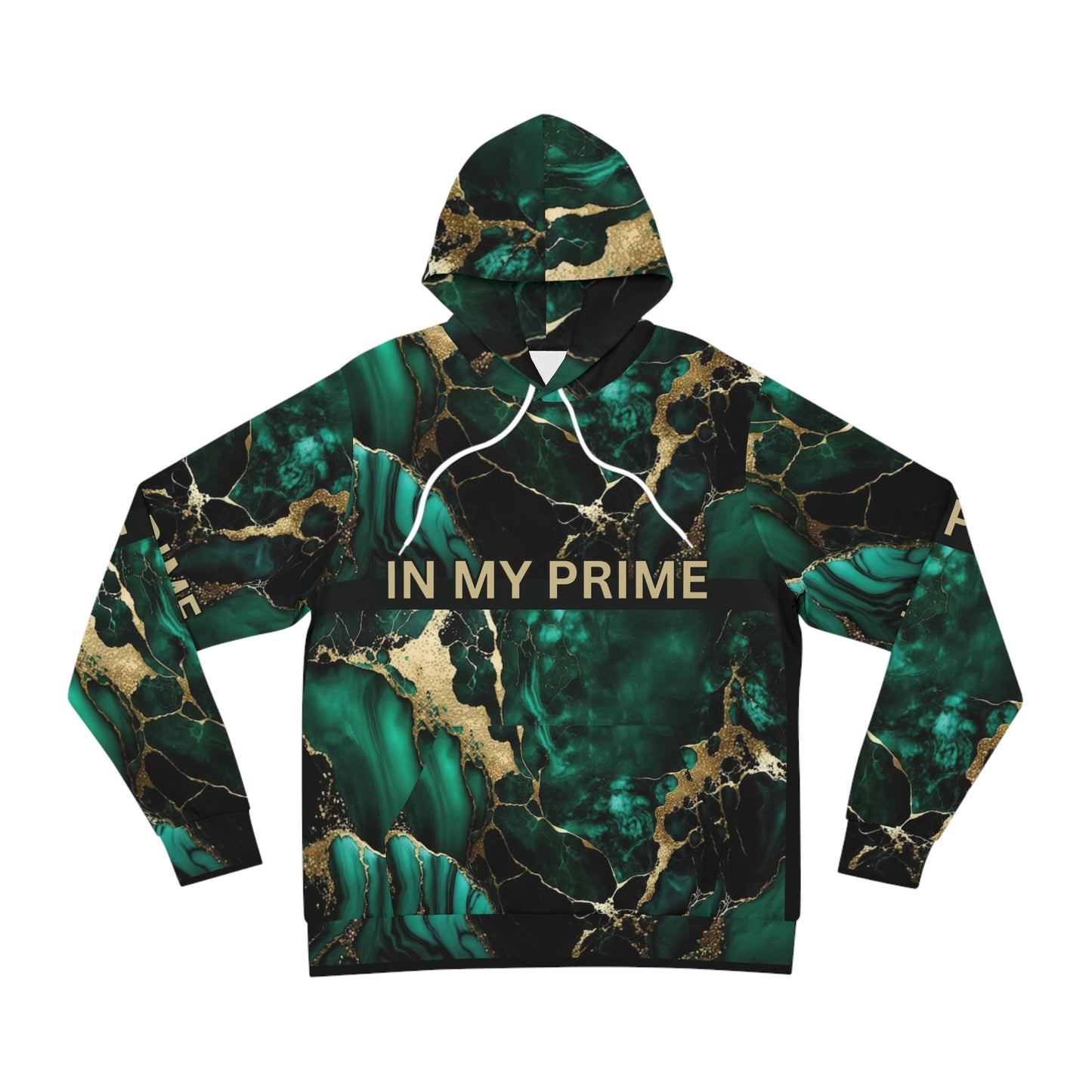 IN MY PRIME GREEN & GOLD MARBLE Unisex Fashion Hoodie