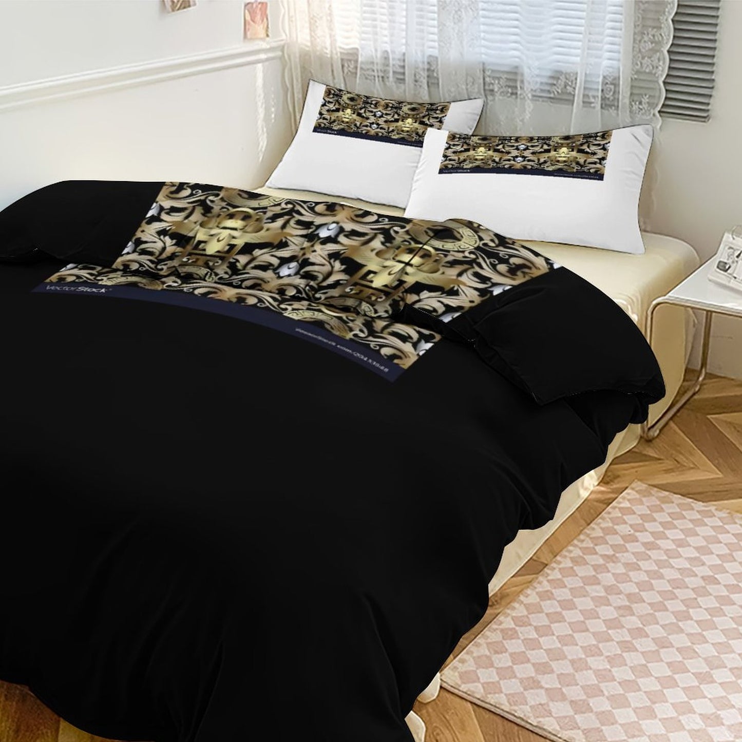3-Piece Bedding Set-90"x90"/ 229x229cm (Dual-sided Printing)