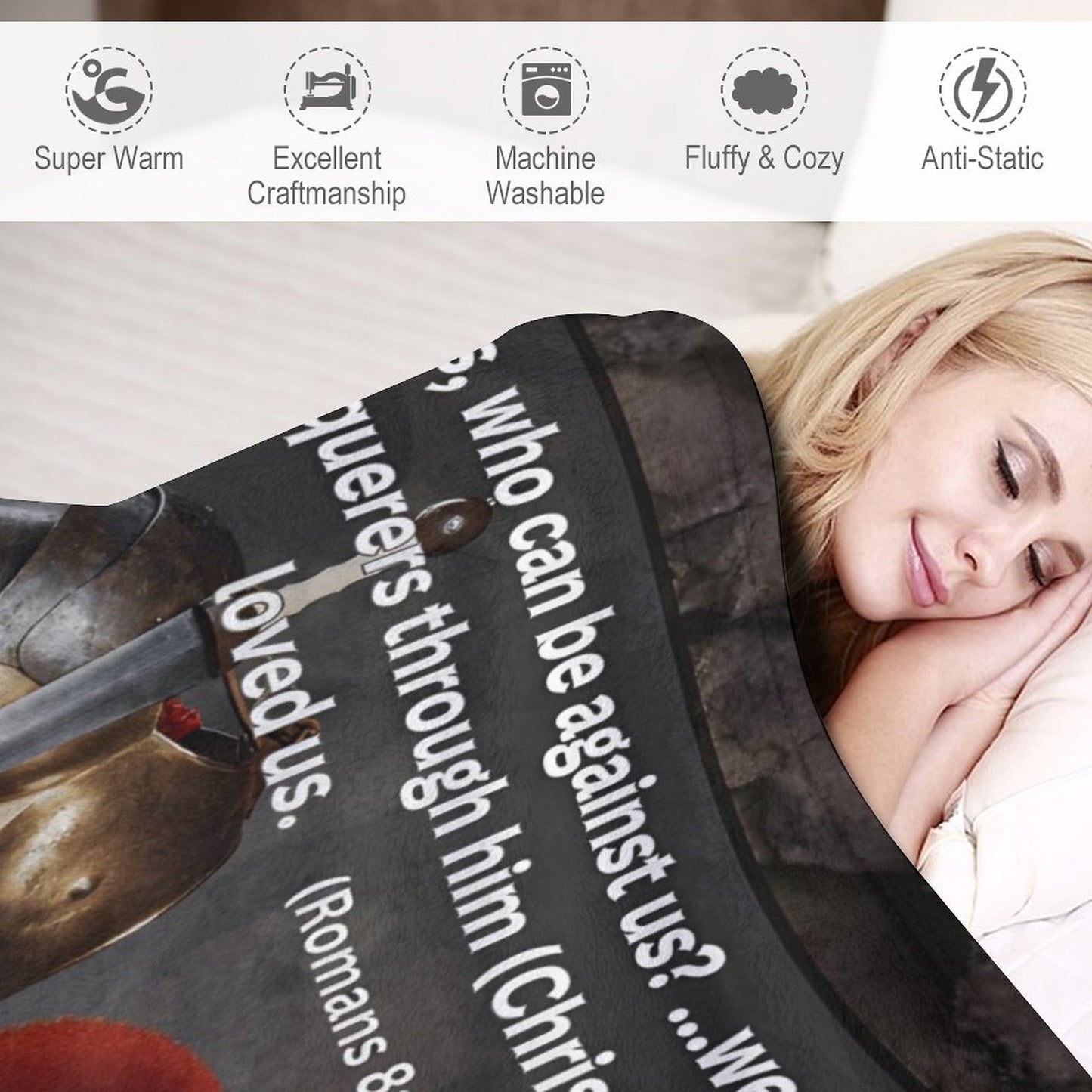 Flannel Blanket-70"x80" (Dual-sided Printing)-MORE THAN A CONQUERER