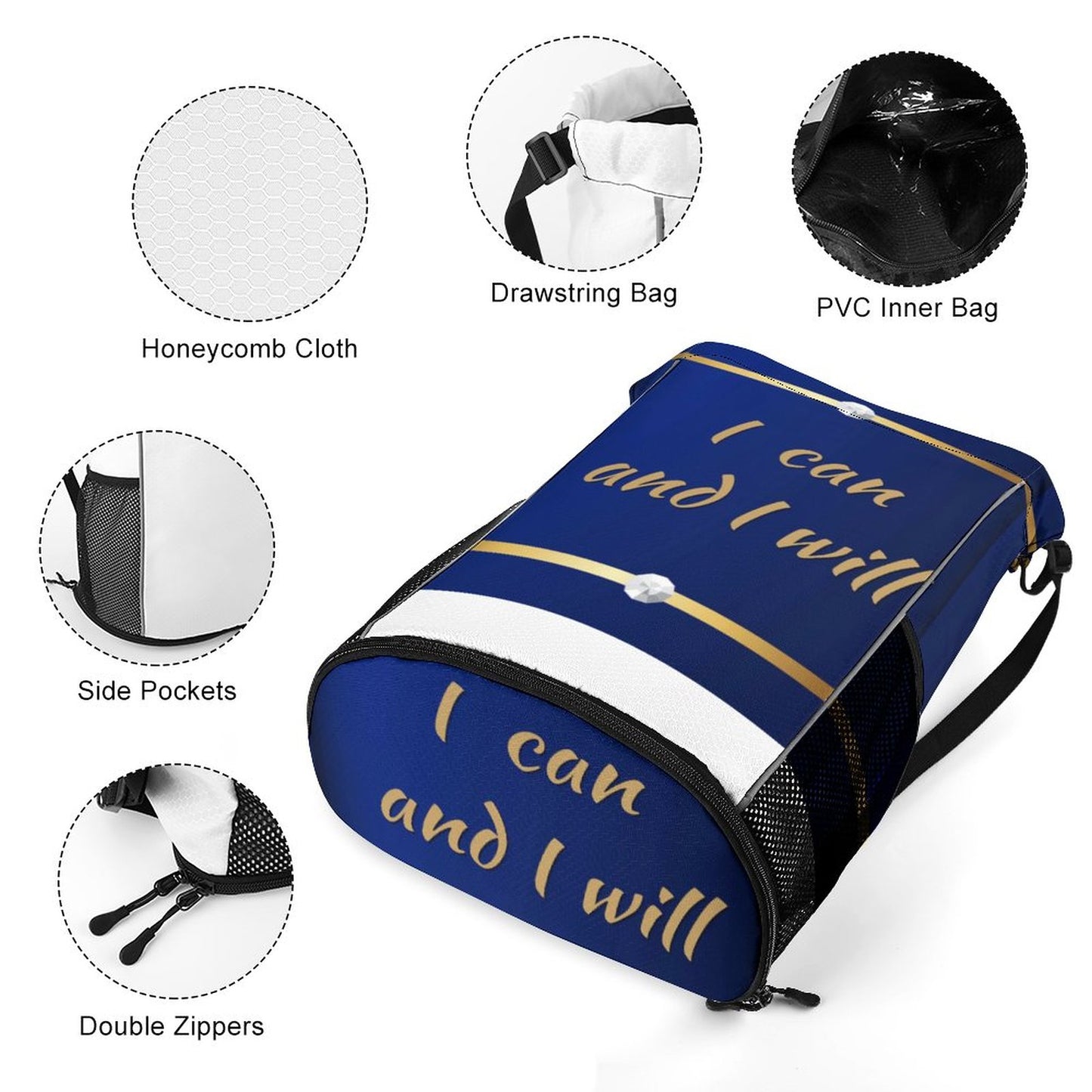 Waffle Cloth Sprots Drawstring Bag (Multi-Sites)