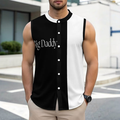 Men's Sleeveless Button Up Shirt-BIG DADDY****S-4XL