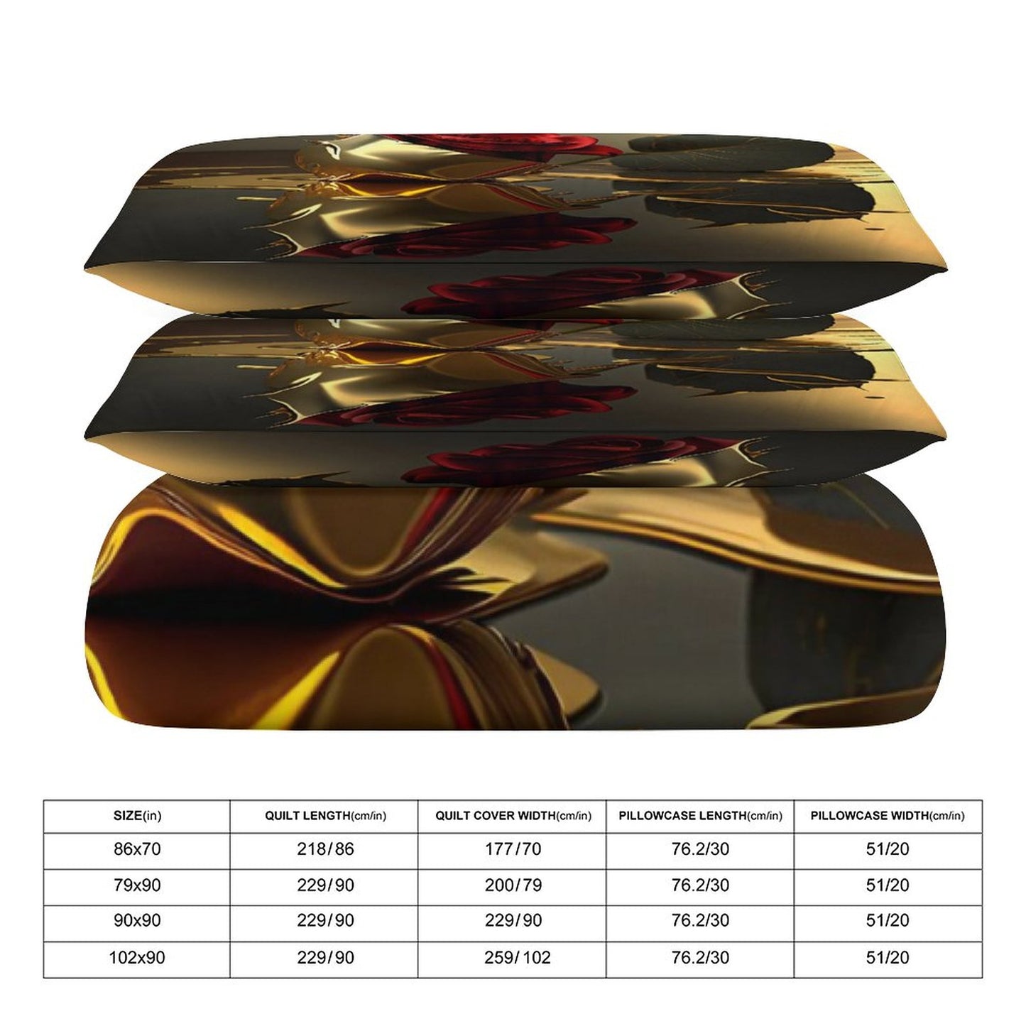 3-Piece Bedding Set-90"x90"/ 229x229cm (Dual-sided Printing)
