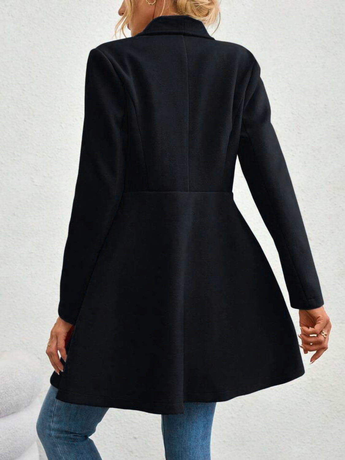Collared Neck Button Up Long Sleeve Coat (red/black/tan/tan/mustard)-SMALL-XL