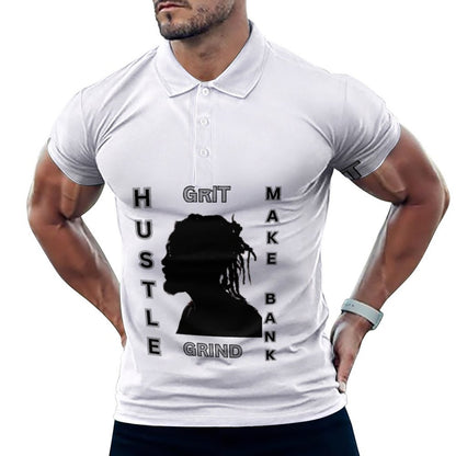 Custom Polo Shirts with All-Over printing Design Straight B612